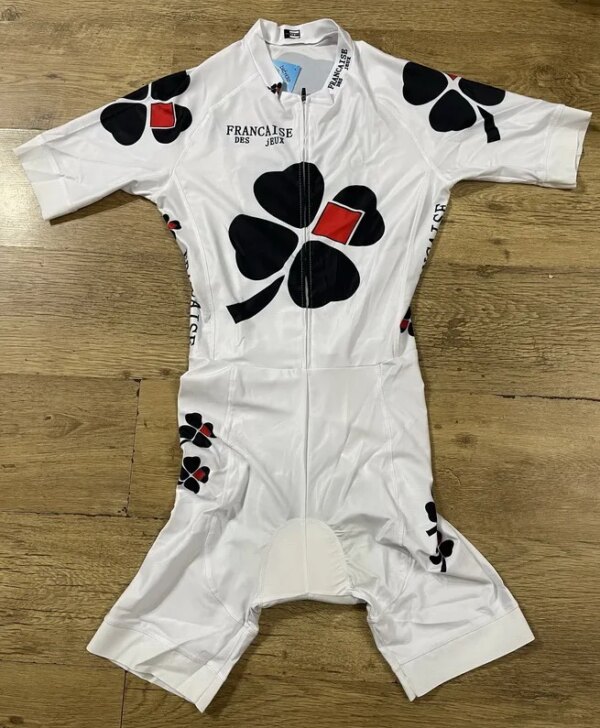 Skinsuit con corte láser 2021 FDJ TEAM NWHITE, mono corto de Ciclismo, Ropa para bicicleta, Maillot, Ropa de Ciclismo