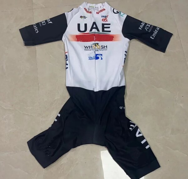 Mono con corte láser para equipo de los Emiratos Árabes Unidos, Jersey corto de Ciclismo, Ropa para bicicleta, Maillot, 2023