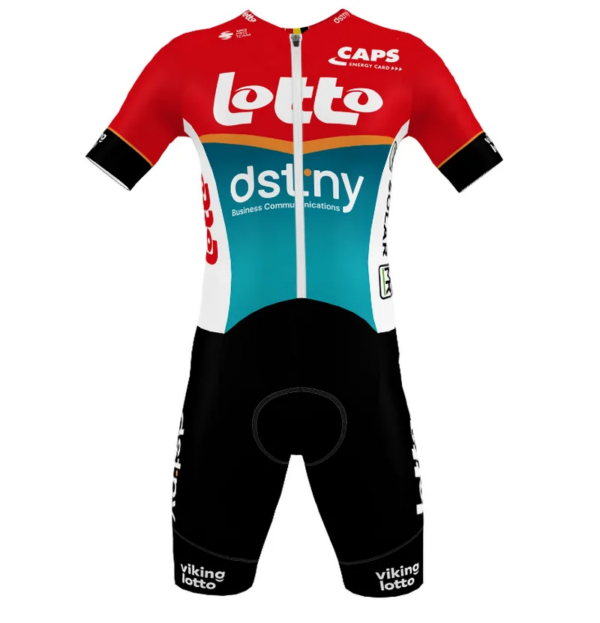 Body con corte láser para equipo Lotto Dstny, Jersey corto de Ciclismo, Ropa para bicicleta, Maillot, 2024