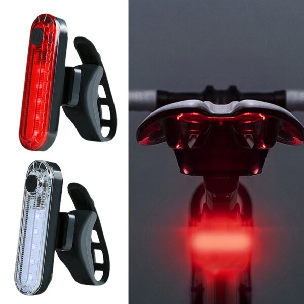 Luz trasera LED para bicicleta, 70x19mm, luces de seguridad en ciclismo para montaña, recargable por USB, accesorios para ciclismo nocturno