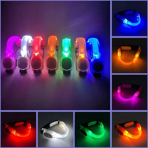 Brazalete con luz LED, cinturón ajustable para correr, que brilla en la oscuridad, para correr, caminar, ciclismo, concierto, patines