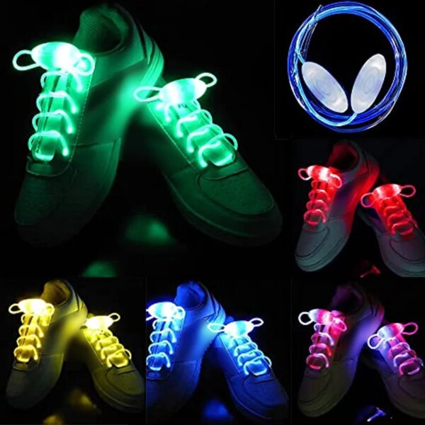 Cordones de zapatos con luz LED con cordones intermitentes para recuerdos de fiesta baile de hip-hop ciclismo senderismo patinaje cordones luminosos