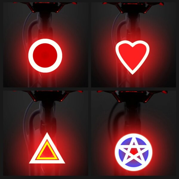 Luces traseras LED para bicicleta de montaña, luz trasera de seguridad en ciclismo nocturna, recargable por USB, conducción al aire libre