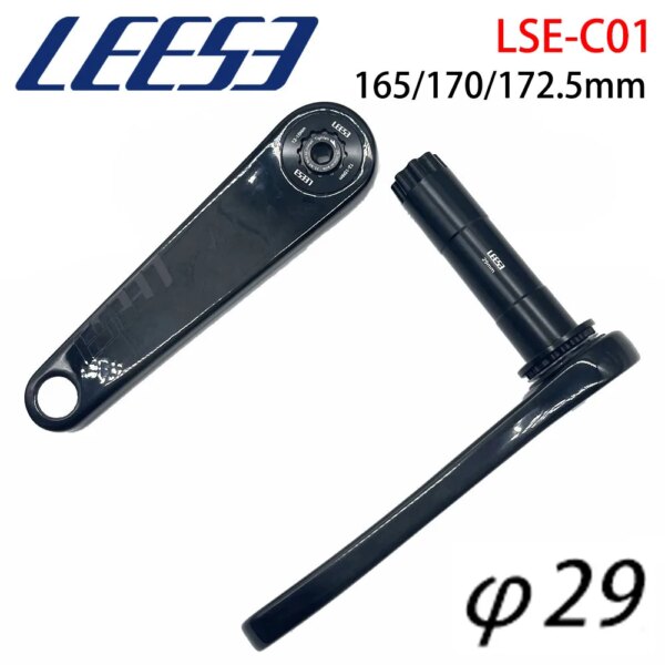 LEESE LSE-C01, manivela de fibra de carbono, brazo de manivela de bicicleta de grava ultraligera para bicicleta de carretera, bielas de plato de montaje directo Shimano