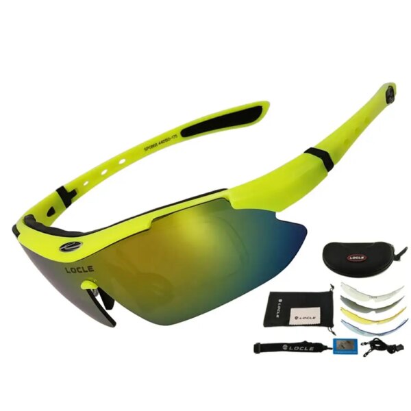 LOCLE gafas de ciclismo polarizadas UV400, gafas de sol para ciclismo para hombre, gafas para bicicleta de montaña o de carretera, gafas para pescar y montar, gafas para ciclismo