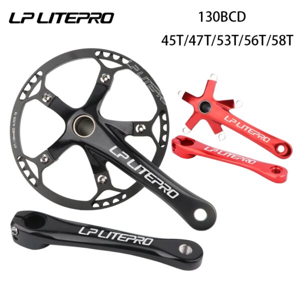 Manivela de bicicleta LP Litepro 130BCD MTB, relación de dientes anchos y estrechos, plato hueco integralmente para bicicletas de montaña, pieza de placa dentada