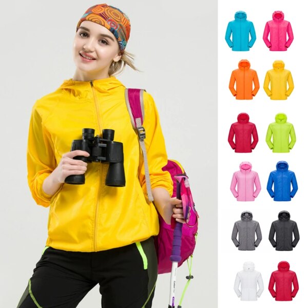 Cazadora deportiva para mujer, chaqueta de ciclismo a prueba de viento para exteriores, prendas de vestir transpirables Anti-Uv, ropa fina para acampar y cazar, verano