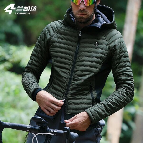 Lameda-chaquetas de ciclismo de manga larga para hombre, ropa de algodón cálida y resistente al viento, jersey de ciclismo para deportes al aire libre, Invierno