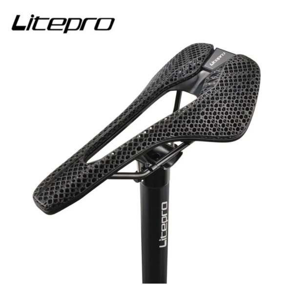 Litepro-sillín de carreras hueco para bicicleta de montaña, estructura de colmena impresa en 3D, resistente al desgaste, cómodo cojín tipo panal