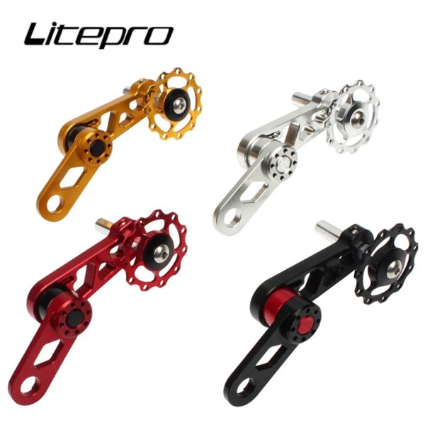 Litepro-tensor de cadena, desviador trasero con cremallera, guía para cadena de bicicleta plegable, polea, piezas de bicicleta para accesorio de placa dentada ovalada