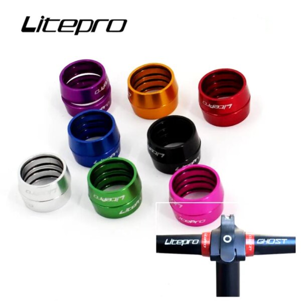 Litepro-Barra de mango recto para bicicleta plegable, cubierta fija, Collar de parada, anillo espacial, piezas de anillos espaciados para manillar de bicicleta de montaña de 25,4 MM