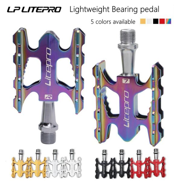 Litepro K3 Pedal de bicicleta plegable rodamiento sellado para Brompton Fnhon aleación de aluminio antideslizante MTB Road BMX pedales de bicicleta universales