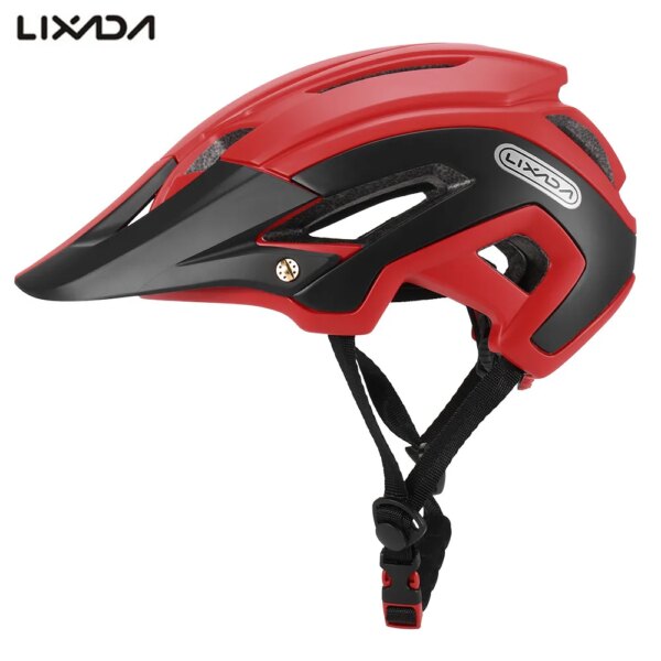 Lixada Casco de Bicicleta con Visera Desmontable Casco de Ciclismo Ajustable 16 Ventilaciones MTB Casco Protector de Seguridad para Deportes de Bicicleta 56 - 62 cm