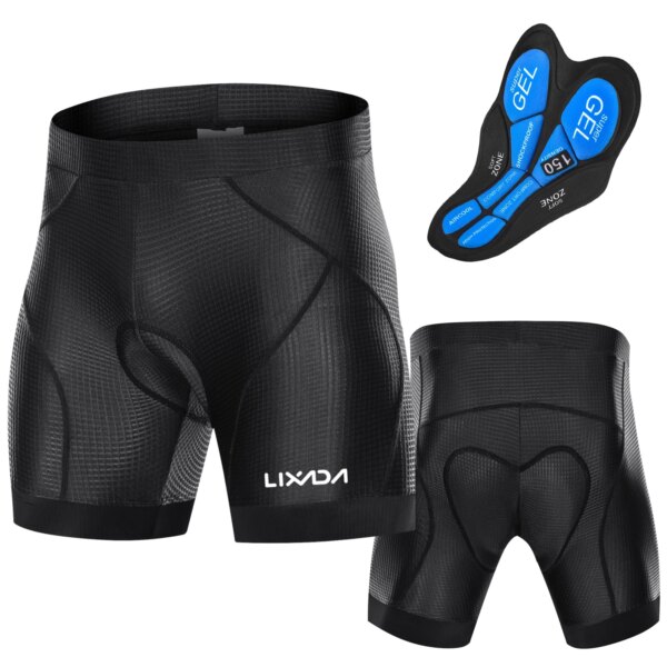 Lixada Pantalones Cortos de Ciclismo Calzoncillos para Hombre Pantalones Cortos para Bicicleta de montaña Ropa Interior Acolchada para Bicicleta a Prueba de Golpes 3D Pantalones Cortos para Descenso