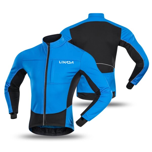 Lixada chaqueta térmica de invierno para ciclismo a prueba de viento para hombre, cortavientos para bicicleta MTB, ropa deportiva impermeable