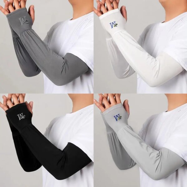 Guantes largos de medio dedo mangas de brazo protección solar UV cubierta de brazo fresco para ciclismo pesca correr deporte de escalada hombres Wom L8S8