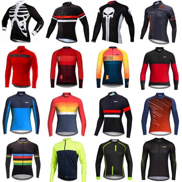 Jersey de Ciclismo de manga larga para hombre, Ropa transpirable, chaqueta deportiva para bicicleta, Maillot, Ropa de Ciclismo de Carretera de montaña