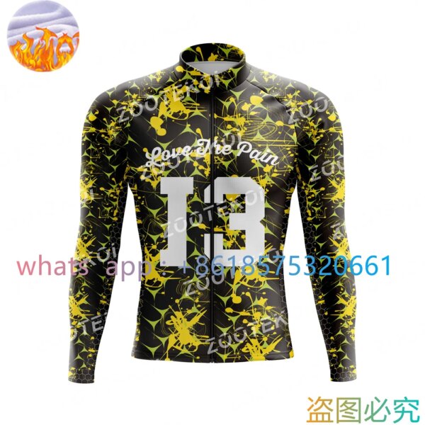 Love The Pain-Conjunto de Jersey de manga larga para Ciclismo, chaqueta térmica de lana para bicicleta de montaña, invierno, 2022