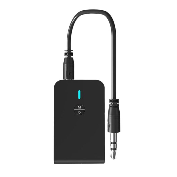 Receptor y transmisor Bluetooth 5 0 de baja latencia, adaptador inalámbrico de Audio 2 en 1 para coche, TV, PC, altavoz, auriculares con conector auxiliar de 3, 5MM