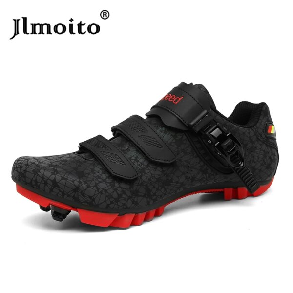 Zapatos luminosos para ciclismo de montaña para hombre y mujer, calzado para bicicleta de carretera, con autosujeción, para carreras