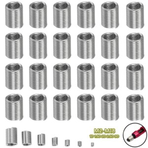 M2- M18 304 Acero inoxidable 1D-3D Kit de inserción de rosca de sujeción herramienta de reparación de Hardware espirales manga de alambre desgaste de tornillo