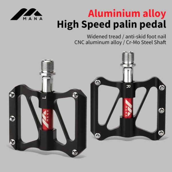 MANA CNC aleación de aluminio Pedal Palin de alta velocidad pedales ultraligeros para bicicleta de carretera Bmx pedales de bicicleta de montaña accesorios de piezas de bicicleta 239g