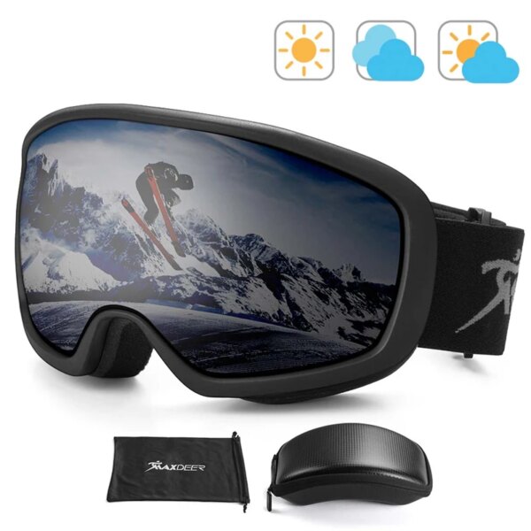 MAXDEER gafas de esquí para hombre y mujer, gafas de Snowboard impermeables de doble capa, gafas de esquí antiniebla, protección UV, gafas para esquí en nieve