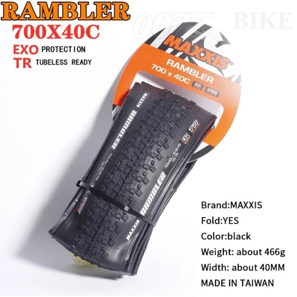 MAXXIS-neumático de bicicleta sin cámara RAMBLER GRAVEL, 700x40C, 700x38C/40C/45C/50C 650x47B 27,5x1,5 ADVENTURE, neumático de bicicleta de carreras y de carretera