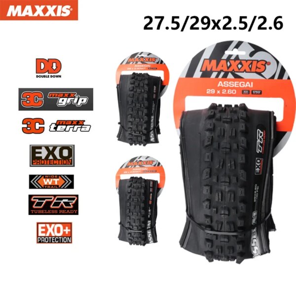 MAXXIS ASSEGAI Original TUBELESS READY EXO Neumáticos de bicicleta antipinchazos 27,5 29 para todas las condiciones de descenso de enduro