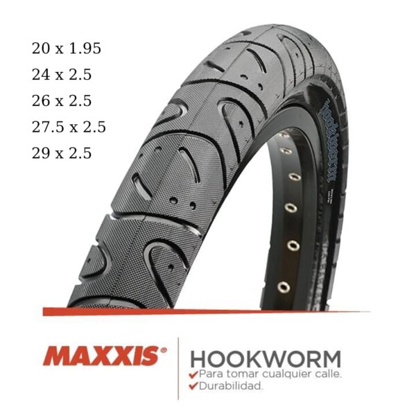 MAXXIS Hookworm 26 x 2,5 Neumático de bicicleta BMX Wire Bead Clincher Tire para Street Park vert Flatland 20 pulgadas 24 26 27,5 o 29 tamaños