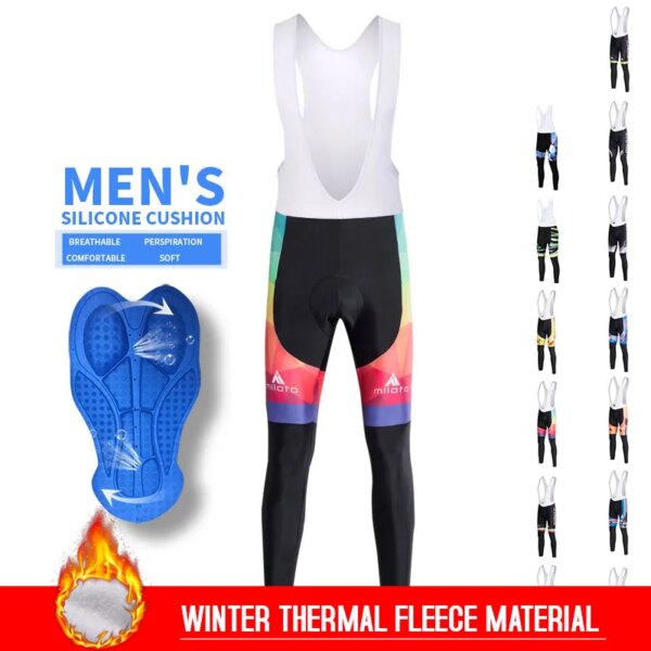 MILOTO-pantalones térmicos con tirantes de ciclismo para invierno, mallas para bicicleta de montaña, almohadilla de Gel Coolmax 5D, pantalones con tirantes de ciclismo para mantener el calor, ODM