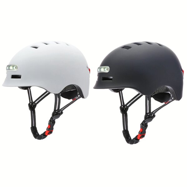 Casco de bicicleta MTB con luz de advertencia bicicleta de carretera motocicleta Scooter casco de seguridad 12 respiraderos casco de ciclismo accesorios de bicicleta