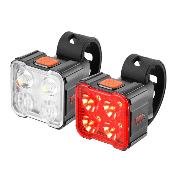 Faro trasero para bicicleta de montaña, LED, lámpara trasera para ciclismo tipo C, recargable por USB, linterna para bicicleta de alto brillo