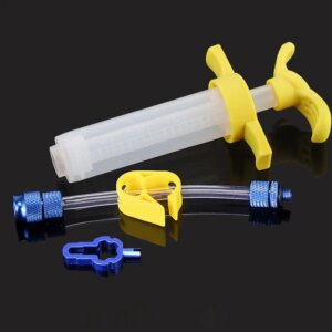 Kit de purga de aceite de freno de disco hidráulico MTB, válvula Presta Schrader, inyector sellador sin cámara para ciclismo, jeringa, herramienta de reparación de bicicletas