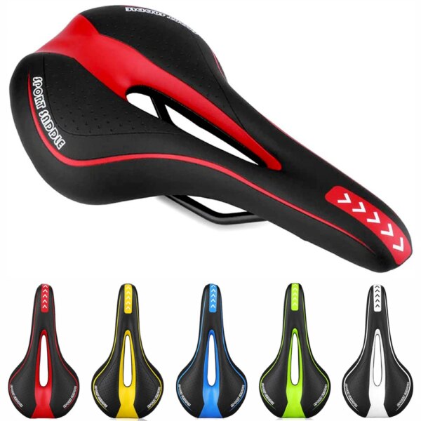 Asiento de bicicleta de montaña y carretera, cómodo sillín de bicicleta de Gel, a prueba de golpes, cojín para ciclismo, sillín de bicicleta estática para hombres y mujeres