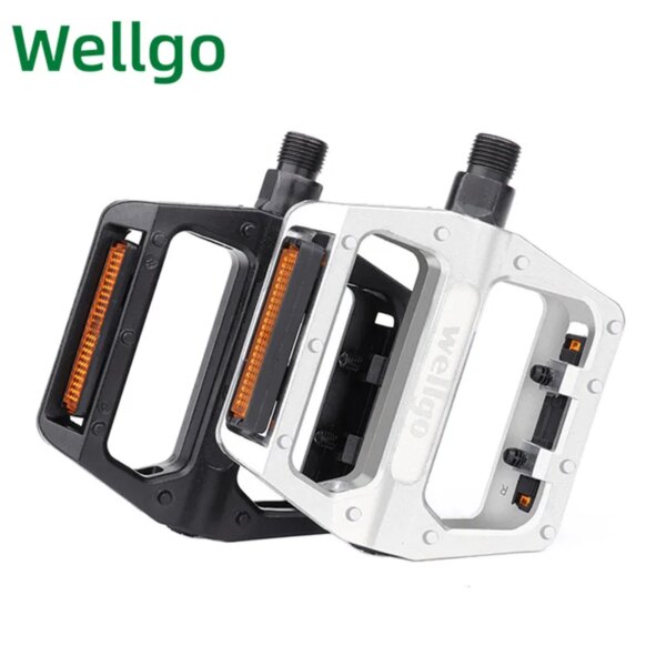 Pedal de DU-VB087 doble para bicicleta de montaña WELLGO, pedales de rodamiento, accesorios antideslizantes para bicicleta de montaña, piezas de aleación de aluminio