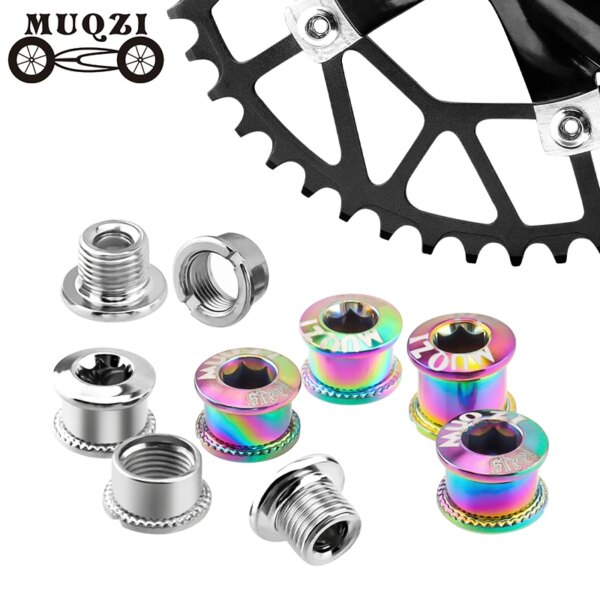 MUQZI 4/5 par de pernos de plato de bicicleta tornillos de placa MTB monoplaca o piezas de manivela de doble o tres placas accesorios de bielas de ciclismo