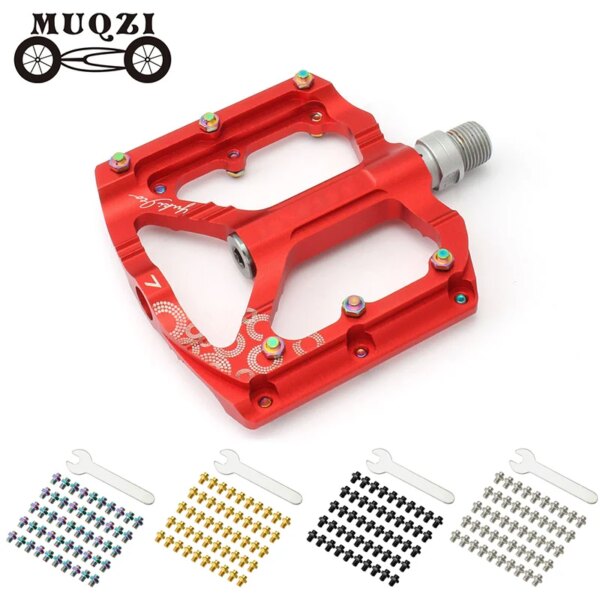 MUQZI-50 Uds. De pernos para Pedal de bicicleta de montaña, aleación de titanio ultraligera, pasador de Pedal de acero inoxidable, clavo M4, tornillo de Pedal antideslizante