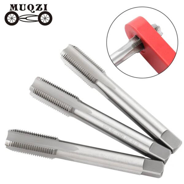 Grifo de rosca de Pedal MUQZI para bicicleta, grifo de rosca de manivela derecha e izquierda para herramienta de reparación de rosca de Pedal de 9/16 pulgadas