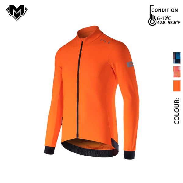 MY KILOMETER Chaquetas de ciclismo de grava para hombre, ropa térmica de invierno de lana para ciclismo con bolsillos traseros, cortavientos para bicicleta