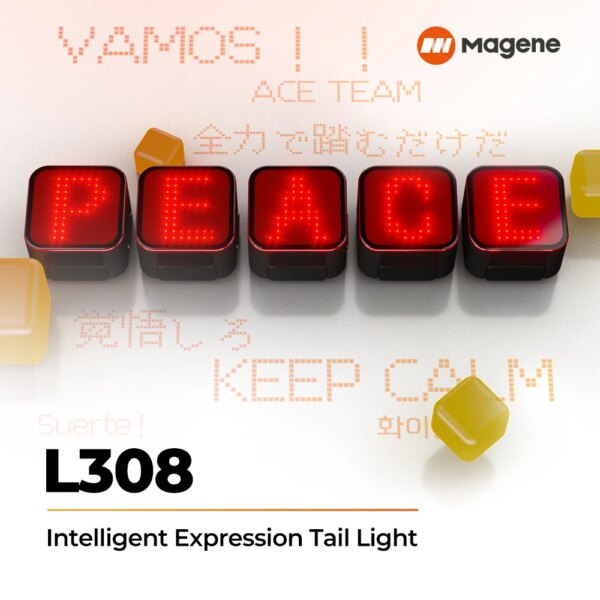 Magene L308 Sensor de frenado de luz trasera de expresión inteligente 96 luces traseras LED COB efectos de visualización dinámica encendido automático apagado tipo C