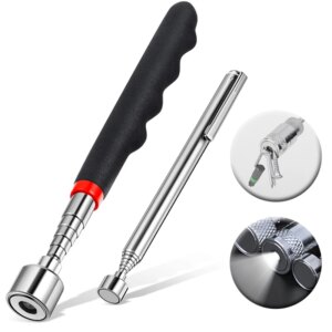 Herramientas de recogida telescópicas magnéticas, agarre de luz LED, pluma de largo alcance extensible ajustable, herramienta práctica para recoger tornillos, tuercas y pernos