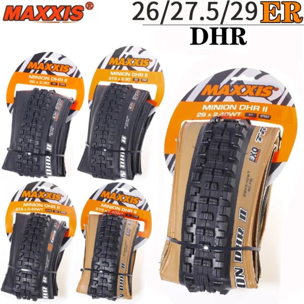 Maxxis Minion DHR (M327ru) 26/27,5/29 pulgadas, neumático plegable de descenso para bicicleta de montaña, más resistente al desgaste y en curvas más fuertes