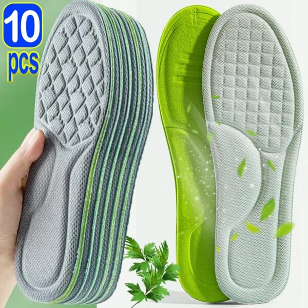 Plantillas de espuma viscoelástica para zapatos de hombre y mujer, plantilla deportiva de masaje Nano antibacteriano, suela ortopédica para pies, accesorios para correr