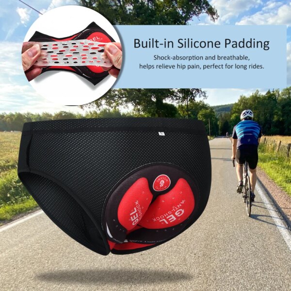 Ropa interior para bicicleta para hombre, calzoncillos acolchados ligeros y transpirables para bicicleta de montaña y carretera, pantalones cortos para ciclismo