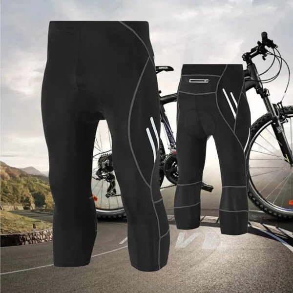 Pantalones cortos de ciclismo para hombre, pantalones deportivos acolchados de Gel transpirables que absorben la humedad, ropa activa para bicicleta