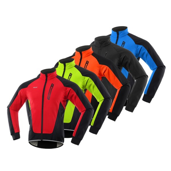 Chaqueta de ciclismo para hombre, impermeable, a prueba de viento, térmica, de lana, Jersey para bicicleta de montaña, para correr, Otoño e Invierno