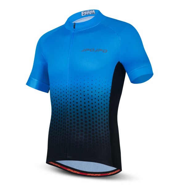 Jersey de Ciclismo para hombre, Ropa de verano de manga corta de secado rápido para bicicleta de carretera, Ropa deportiva para Ciclismo de montaña, uniforme de triatlón, Maillot azul