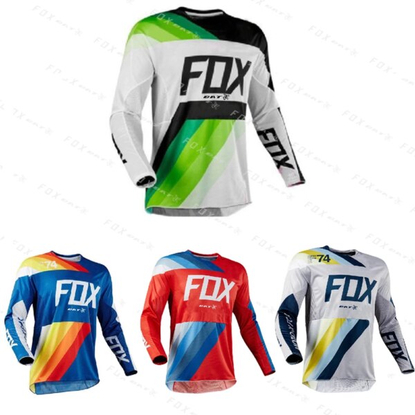 Hombres ciclismo secado rápido camiseta de motocrós Bat Fox Motocross montaña Enduro bicicleta ropa cuesta abajo bicicleta de montaña camisetas MTB Offroad