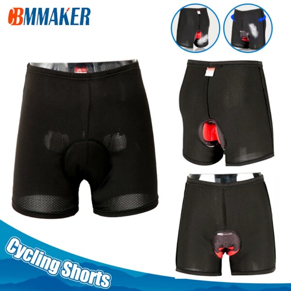 Pantalones cortos de ciclismo para hombre, ropa interior para ciclismo, pantalones cortos para bicicleta de montaña, ropa interior deportiva, medias de compresión, pantalones cortos acolchados 3D